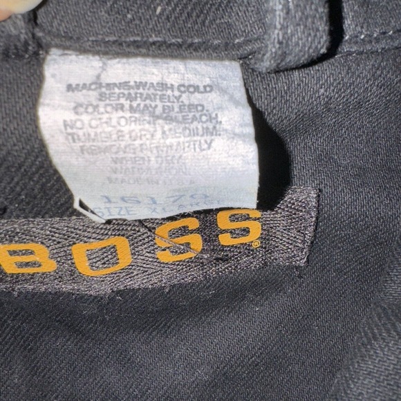 HUGO BOSS JEANS Black Denim Jacket Vintage Men's Coat size XL Hip Hop - Picture 9 of 10